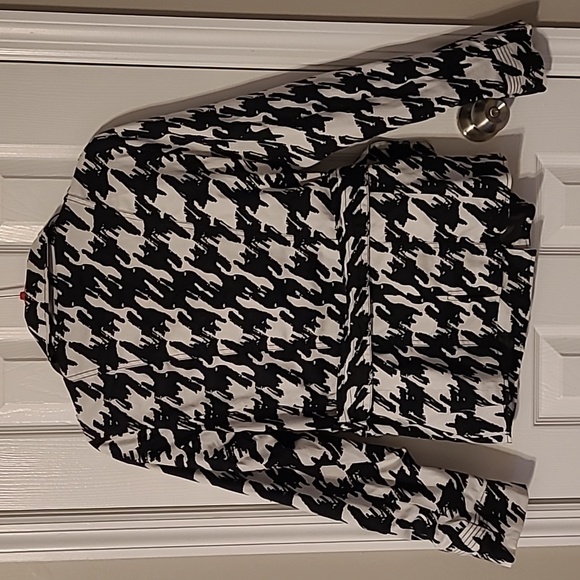 Appraisal Double Breasted Jacket/Blazer Black & White Houndstooth - Picture 2 of 8